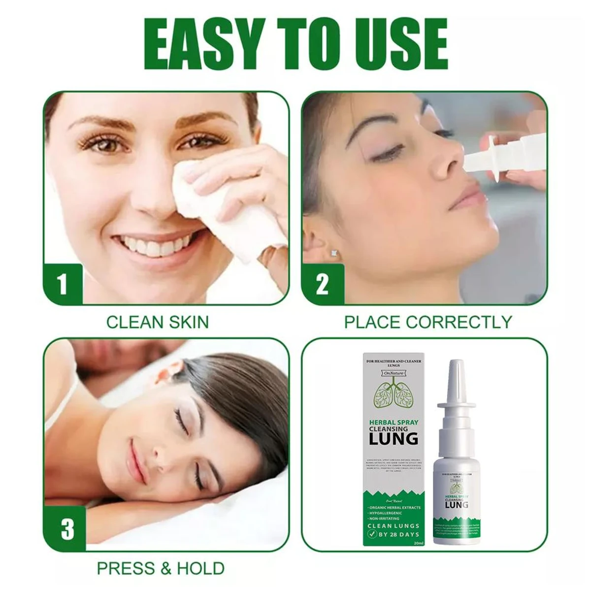 Herbal Spray Cleansing Lung ফুসফুস পরিষ্কার করার নাকের হারবাল স্প্রে