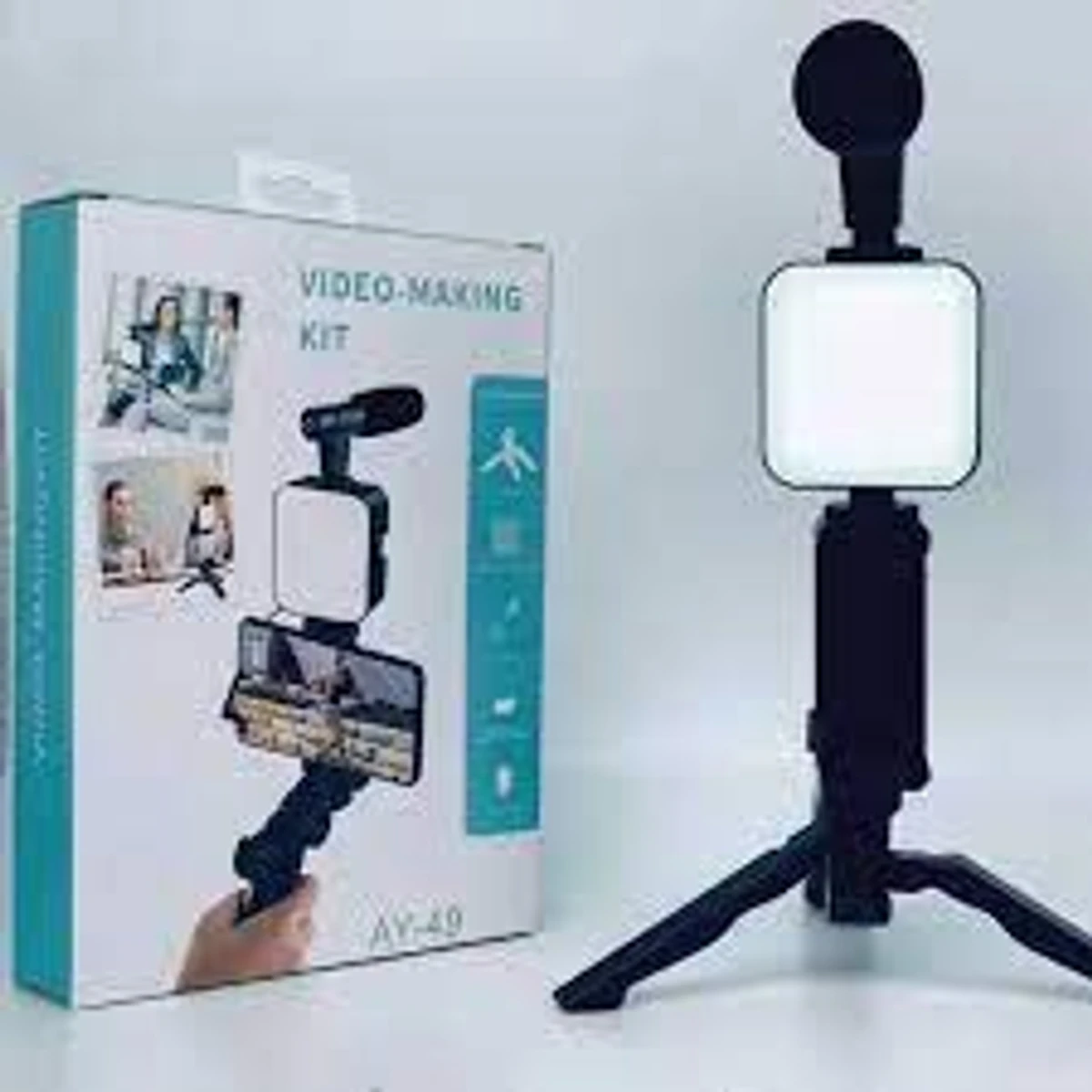 Video Making Kit Live Video Shooting Kit Plastic Professional Desktop Phone Set For Indoor Remote Control Vlogging Video Making Kits Microphone LED Fill Light Mini Tripod