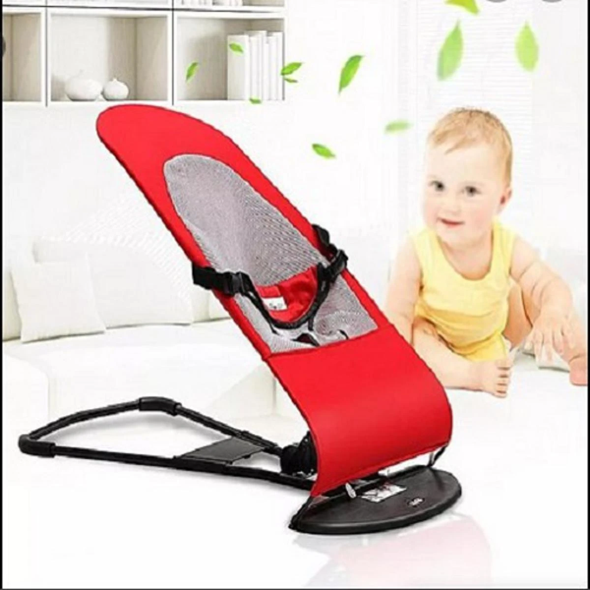 Baby Bouncer Chair Folding Soft Seat Safety Automatic Rocking Feel Merriment and Fun
