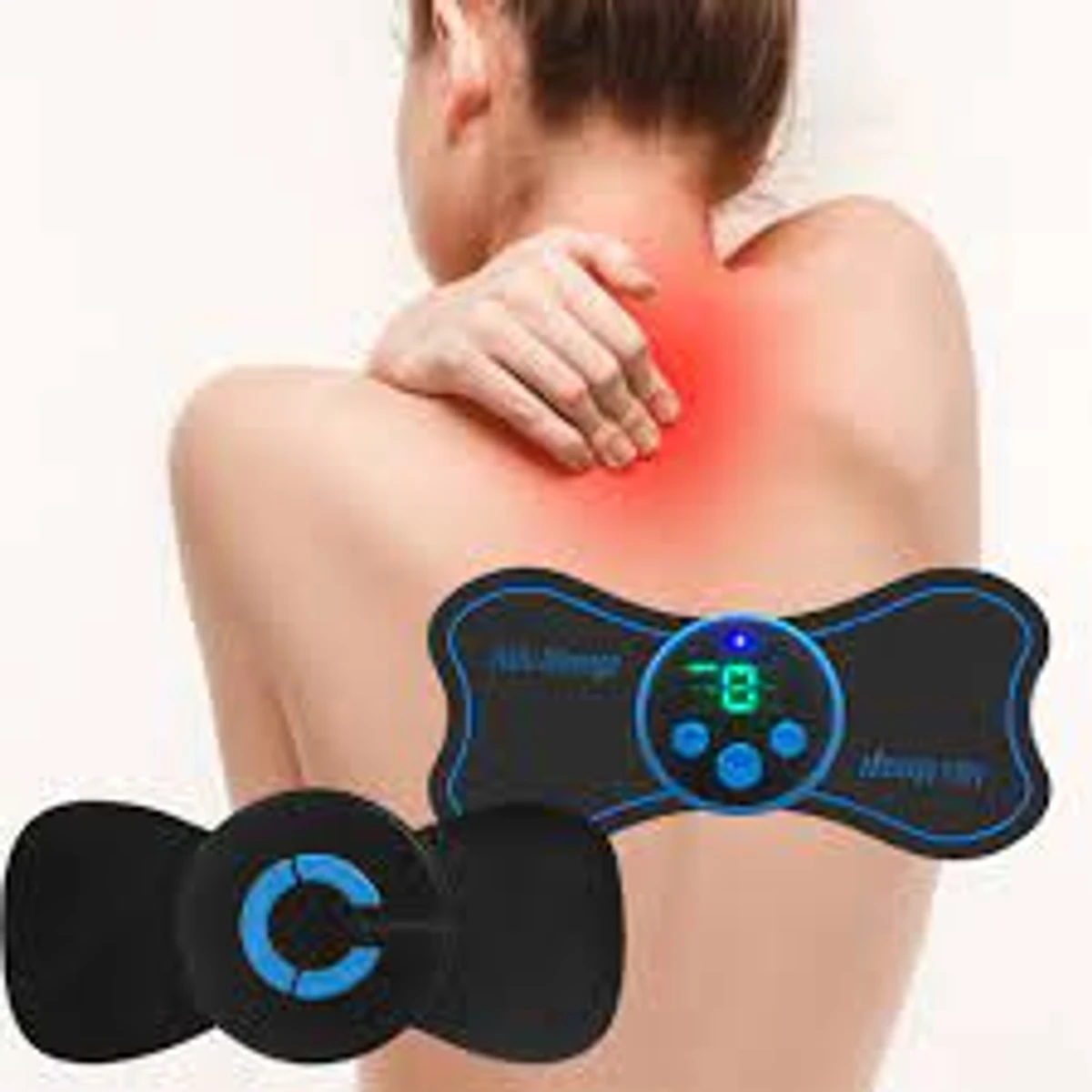 EMS Neck Massager Mini Electric Pulse Cervical Back Muscle Pain Relief Spine Massage Pads