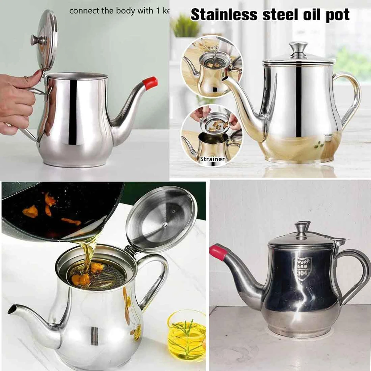 Stainless Steel Oil Strainer Pot