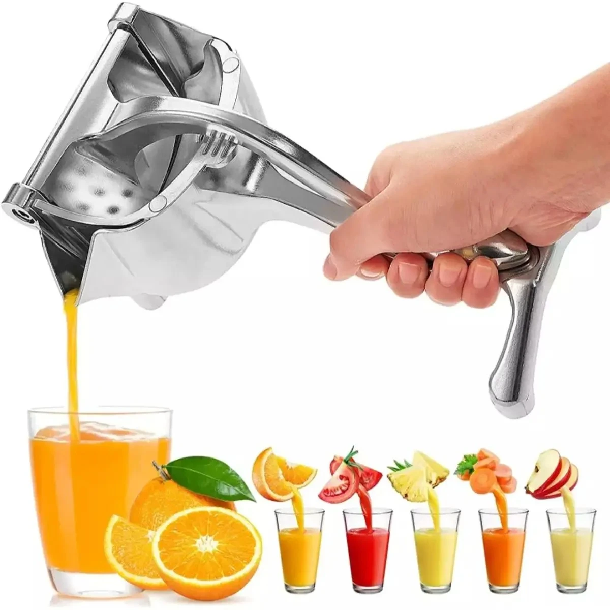 Manual Hand Press Fruit Juicer and Juice container