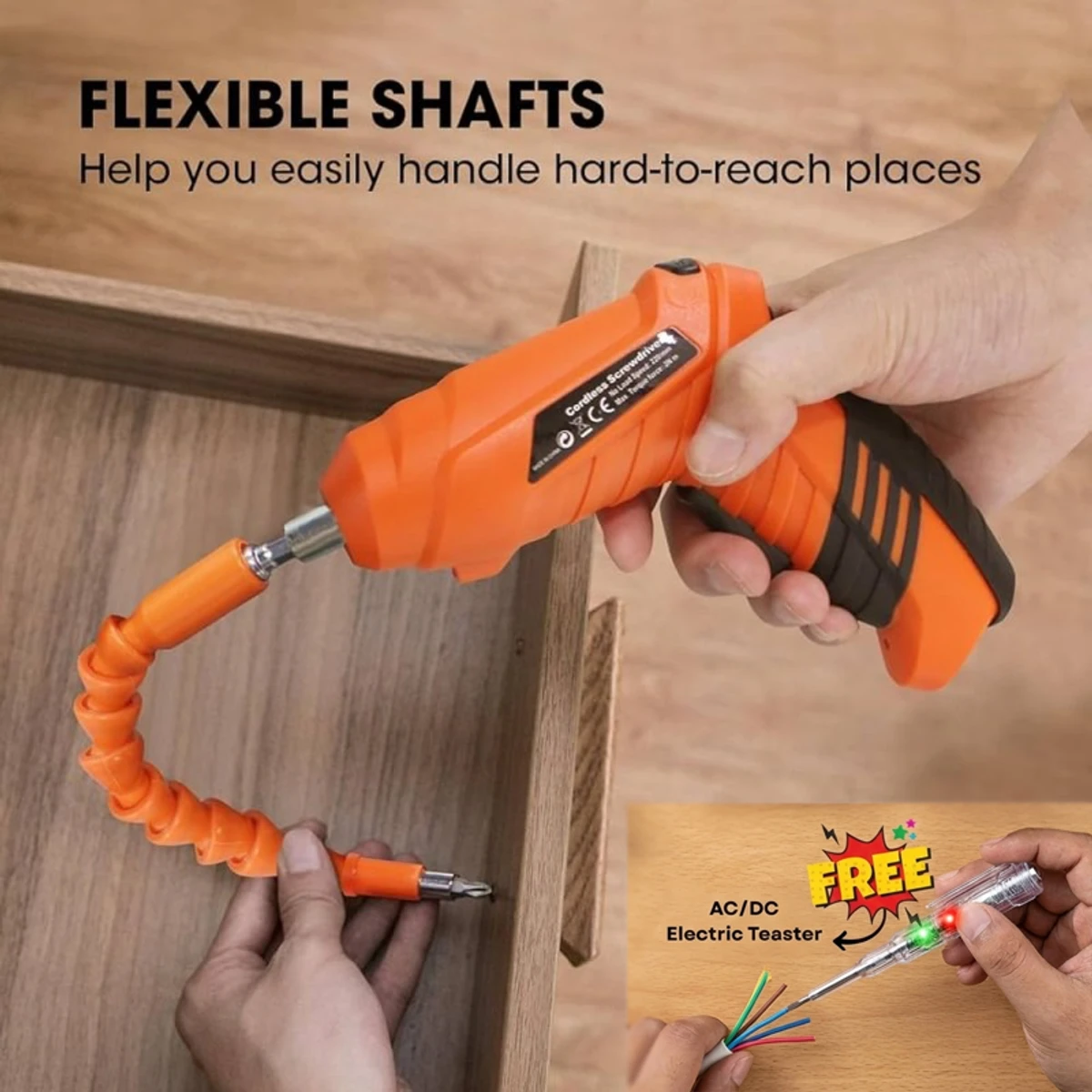 COmbo Set = Cordless Screwdriver 47pcs + Smart Electric Teaster