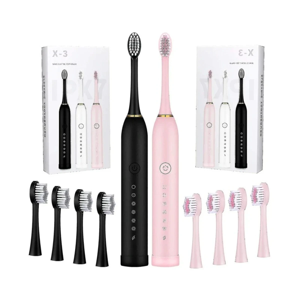 Electric Toothbrushes Rechargeable Electric Toothbrush With 2 Minutes Timer, 8 Pcs Rep