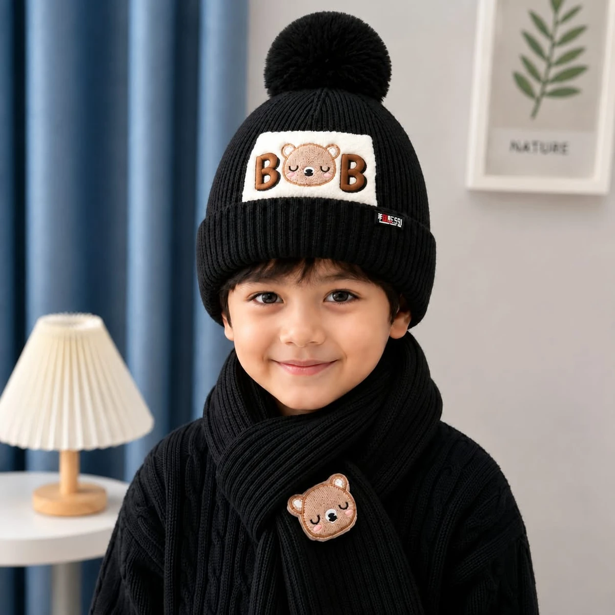 Baby Winter Cap With Maflar Boys & Girls