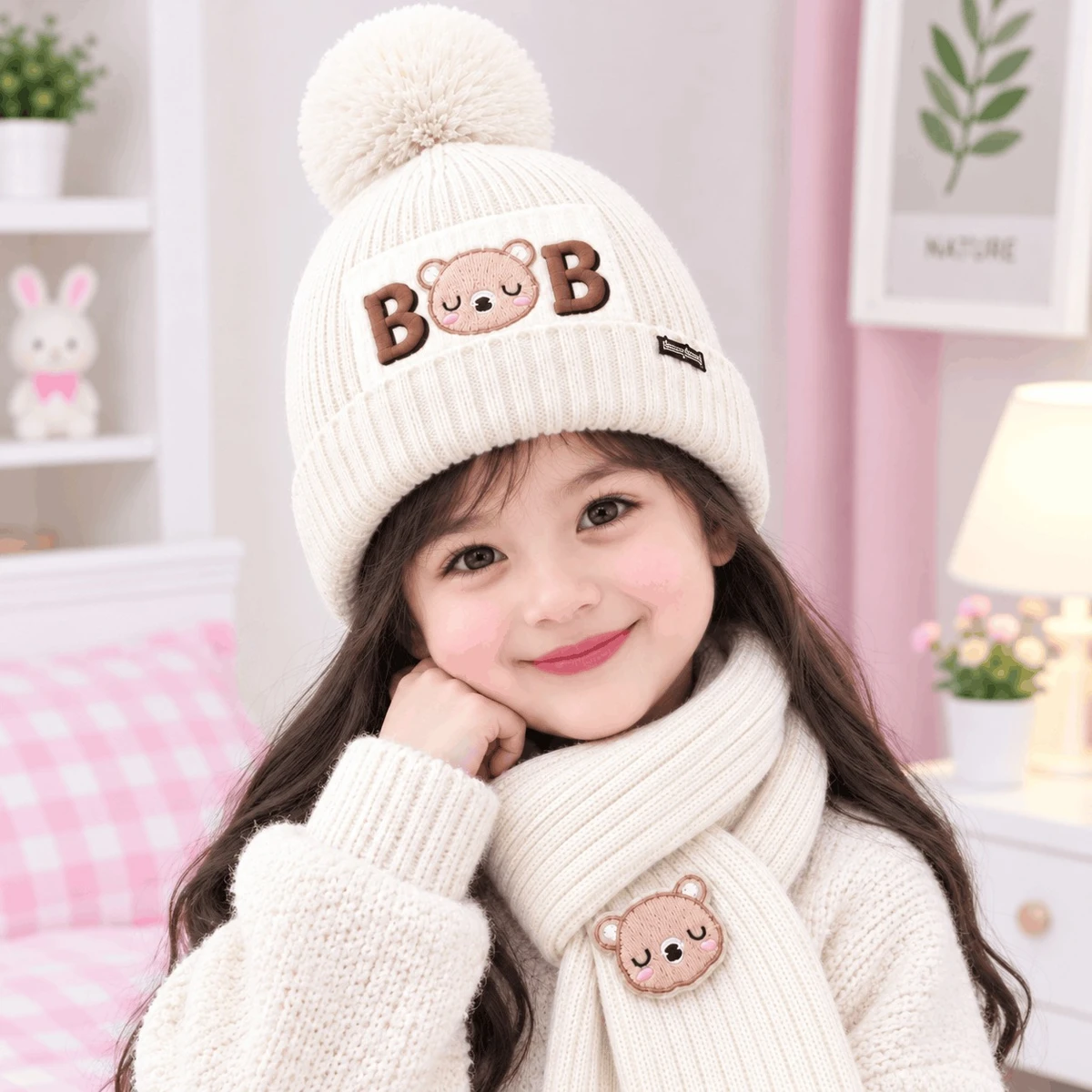 Baby Winter Cap With Maflar Boys & Girls