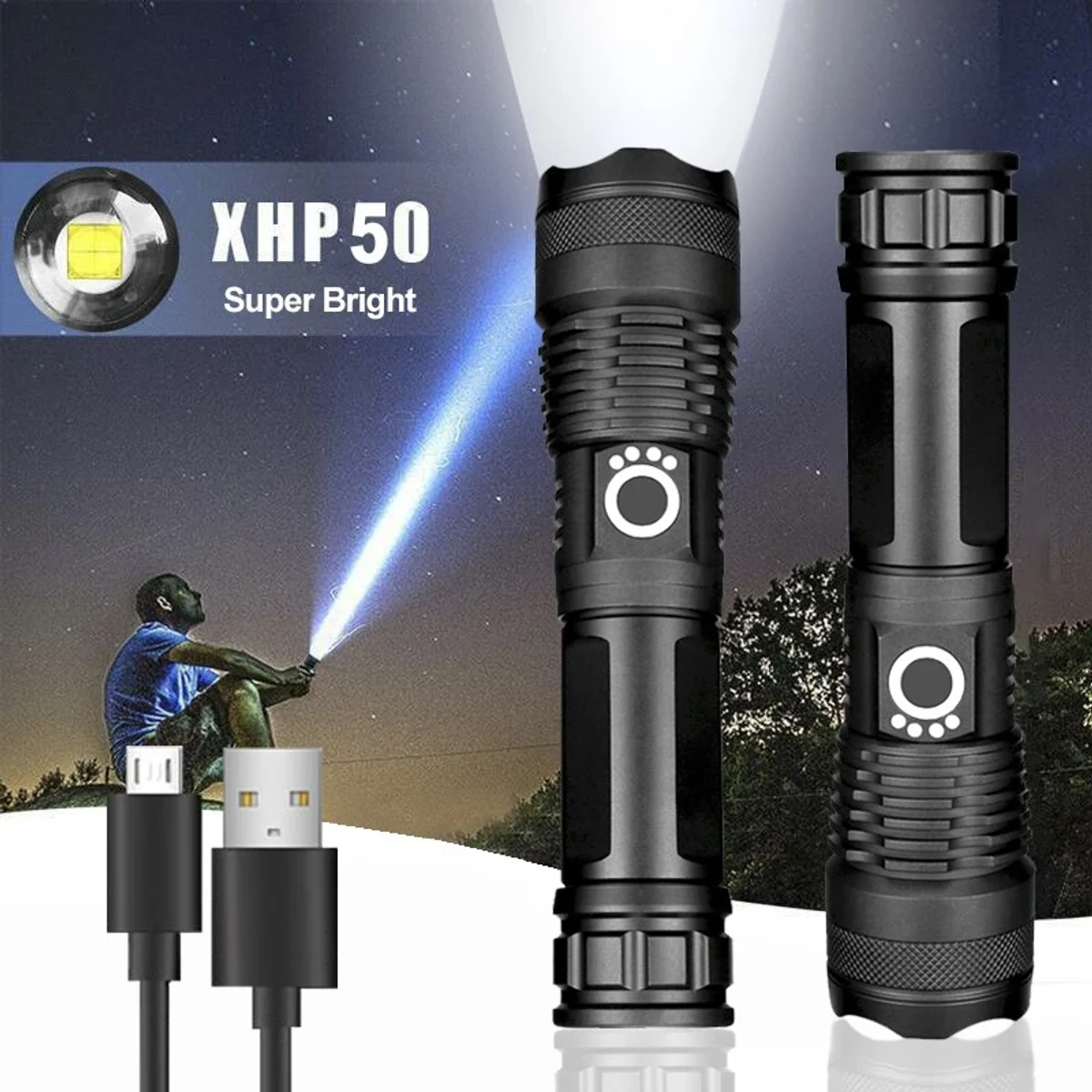 Waterproof LED রিচার্জেবল টর্চ লাইট
