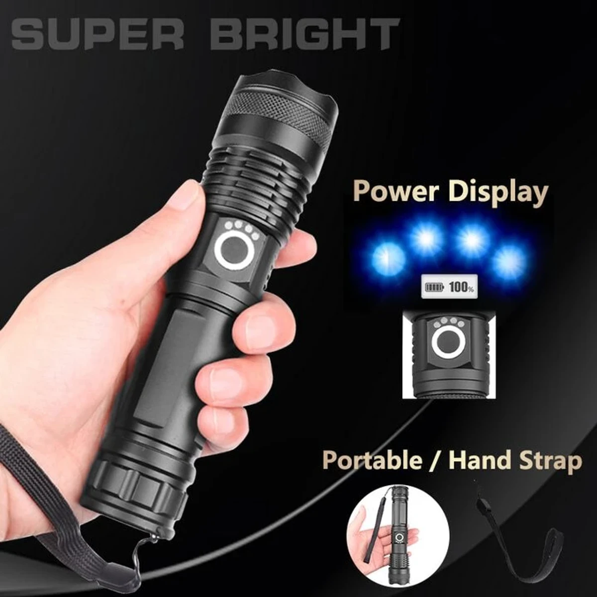 Waterproof LED রিচার্জেবল টর্চ লাইট