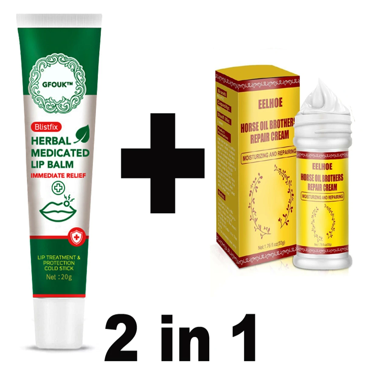 Horse Oil Brothers Repair Cream + LIP BALM,  2 in 1 Discount Price - 799tk
