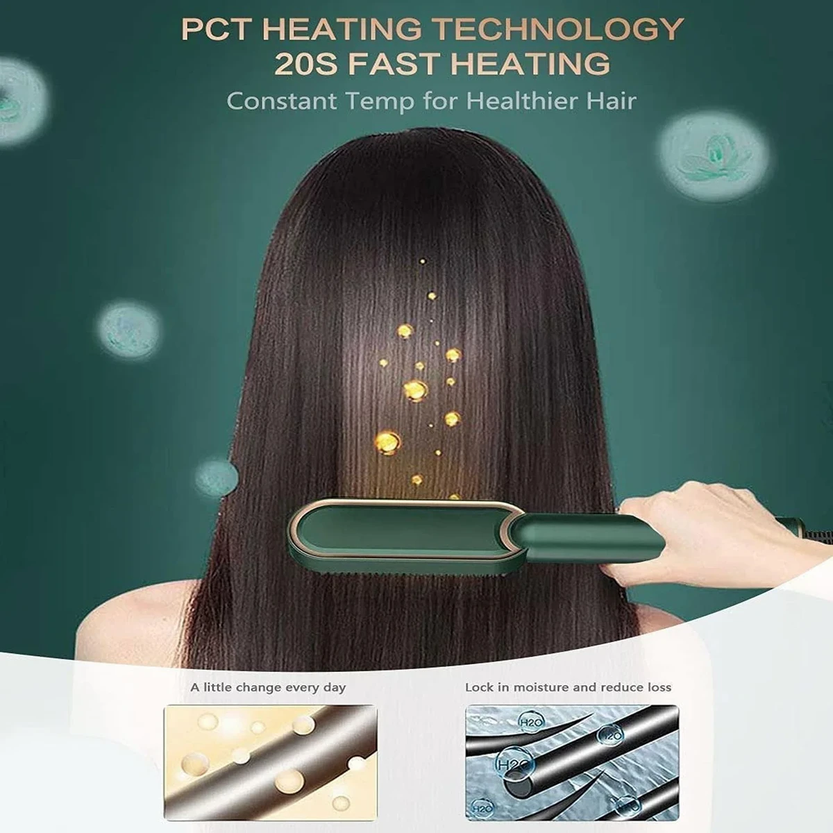 2in1 Hair Straightener + curler Comb Brush
