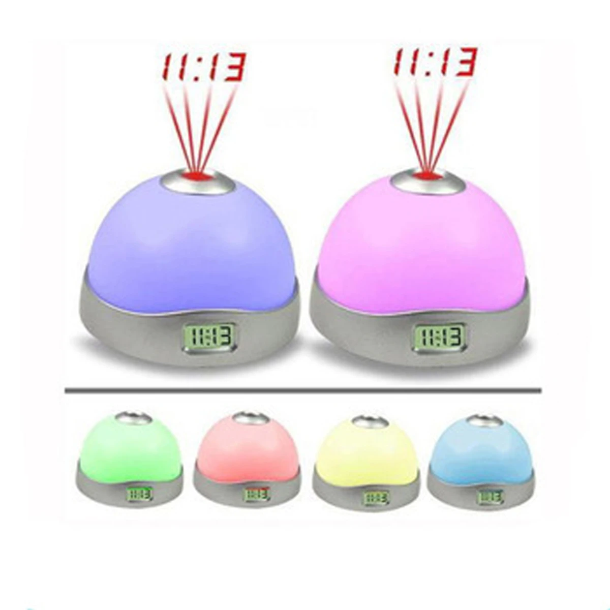 Colorful Projection Clock Star Sky Night Light