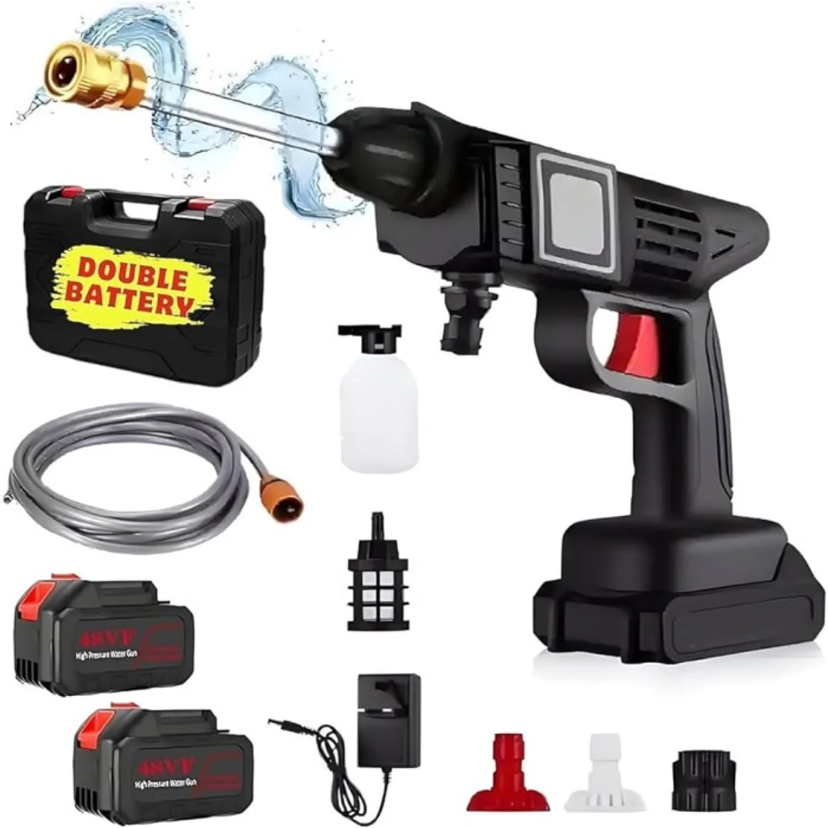 ডাবল ব্যাটারি- RECHARGEABLE CAR WASHER GUN