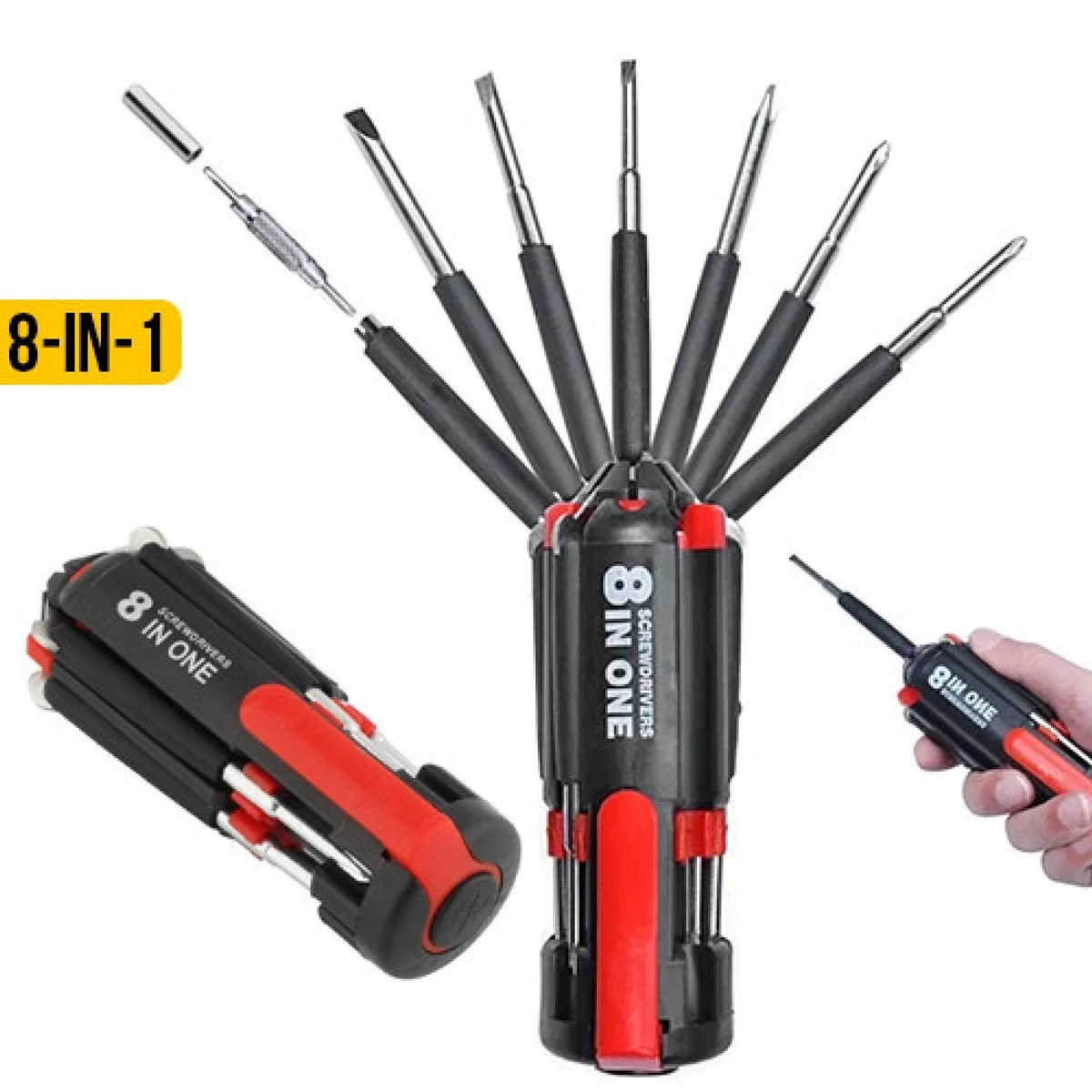 8 In One Multi Screwdriver With Powerful Torch.