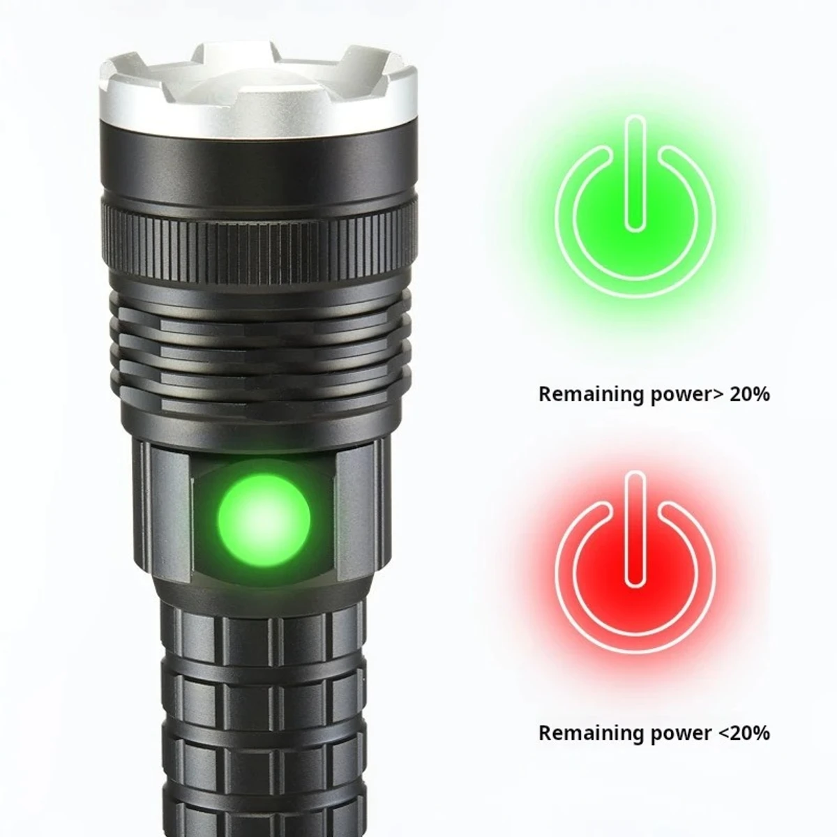 Multi-Functional Metal Body Flashlight LED ( 6800 mah )