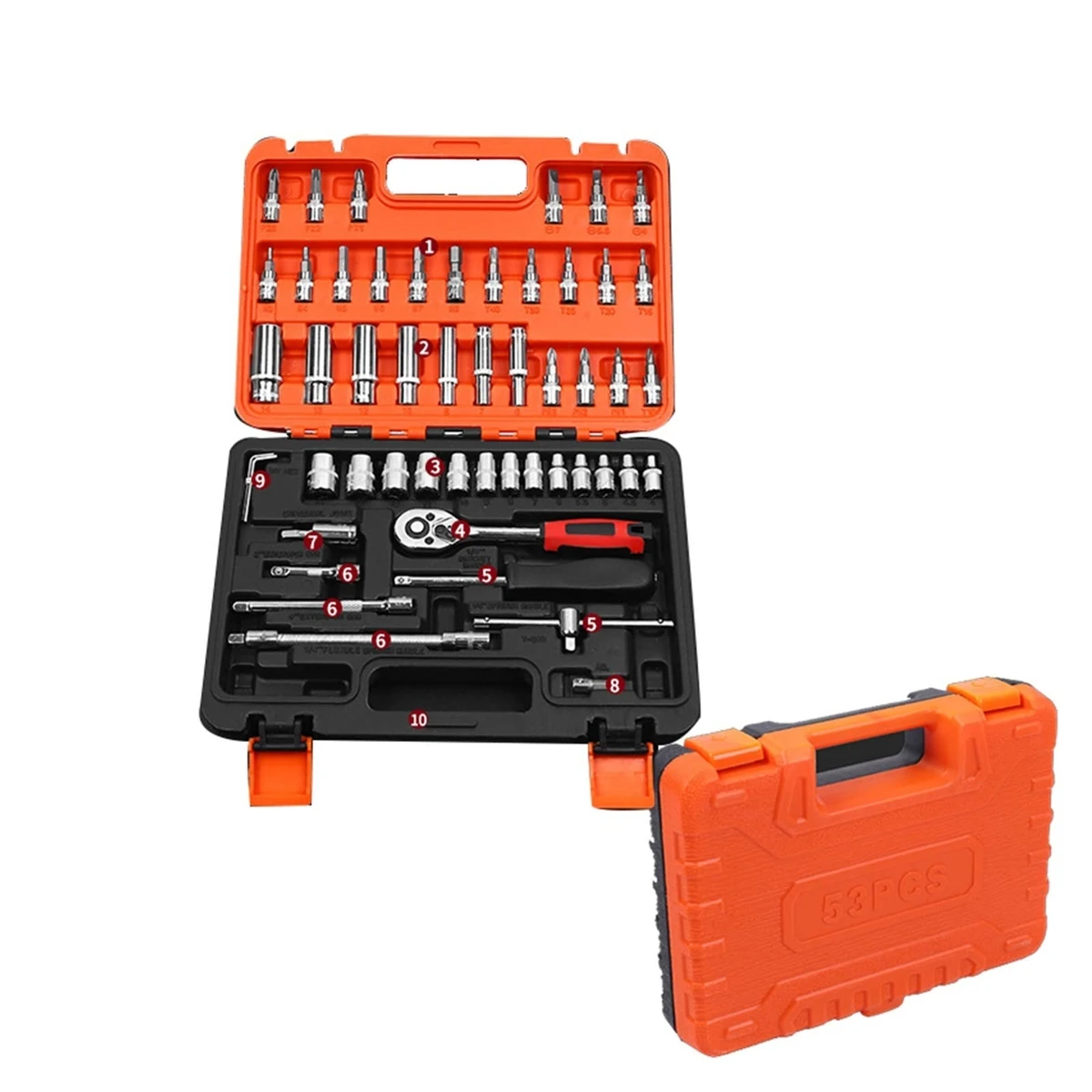Professional 53 pcs Repair Car Tools Box